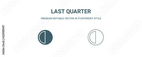 last quarter icon. Filled and line last quarter icon from weather collection. Outline vector isolated on white background. Editable last quarter symbol