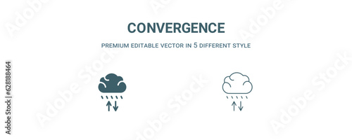 convergence icon. Filled and line convergence icon from weather collection. Outline vector isolated on white background. Editable convergence symbol