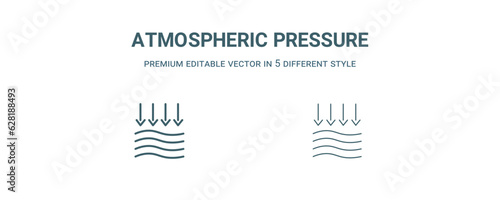 atmospheric pressure icon. Filled and line atmospheric pressure icon from weather collection. Outline vector isolated on white background. Editable atmospheric pressure symbol