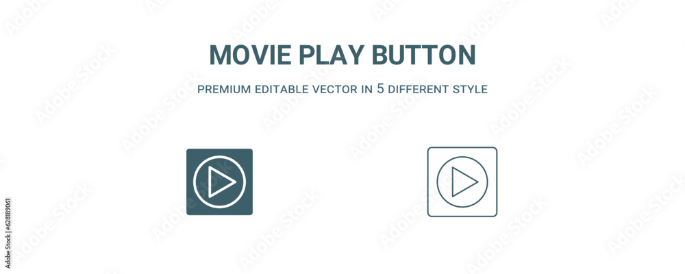 movie play button icon. Filled and line movie play button icon from user interface collection. Outline vector isolated on white background. Editable movie play button symbol movie play button icon. Filled and line movie play button icon from user interface collection. Outline vector isolated on white background. Editable movie play button symbol
