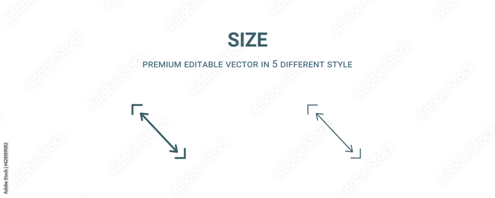 size icon. Filled and line size icon from user interface collection. Outline vector isolated on white background. Editable size symbol size icon. Filled and line size icon from user interface collection. Outline vector isolated on white background. Editable size symbol