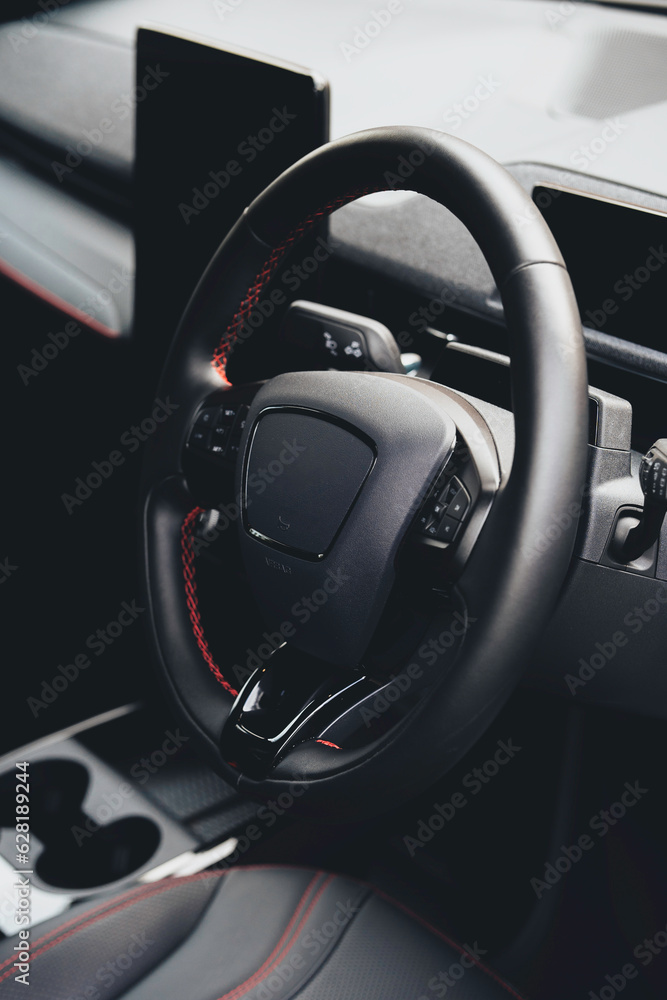Steering wheel in a modern car
