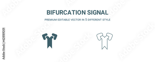 bifurcation signal icon. Filled and line bifurcation signal icon from user interface collection. Outline vector isolated on white background. Editable bifurcation signal symbol