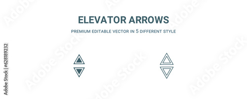 elevator arrows icon. Filled and line elevator arrows icon from user interface collection. Outline vector isolated on white background. Editable elevator arrows symbol