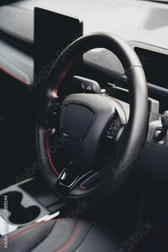 Steering wheel in a modern car © Adam Rhodes