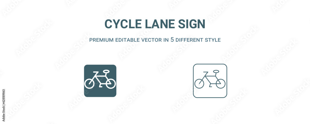 cycle lane sign icon. Filled and line cycle lane sign icon from traffic signs collection. Outline vector isolated on white background. Editable cycle lane sign symbol cycle lane sign icon. Filled and line cycle lane sign icon from traffic signs collection. Outline vector isolated on white background. Editable cycle lane sign symbol