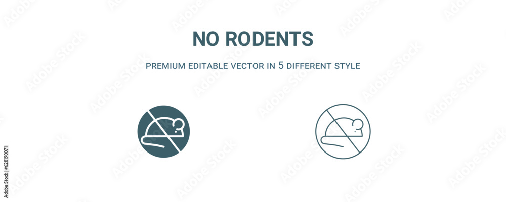 no rodents icon. Filled and line no rodents icon from traffic signs collection. Outline vector isolated on white background. Editable no rodents symbol no rodents icon. Filled and line no rodents icon from traffic signs collection. Outline vector isolated on white background. Editable no rodents symbol