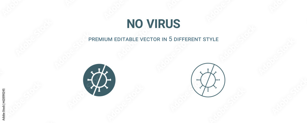 no virus icon. Filled and line no virus icon from traffic signs collection. Outline vector isolated on white background. Editable no virus symbol no virus icon. Filled and line no virus icon from traffic signs collection. Outline vector isolated on white background. Editable no virus symbol