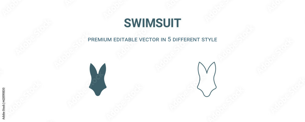 swimsuit icon. Filled line swimsuit icon from summer collection. Outline vector isolated on white background. Editable swimsuit symbol