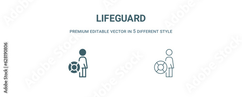 lifeguard icon. Filled line lifeguard icon from summer collection. Outline vector isolated on white background. Editable lifeguard symbol