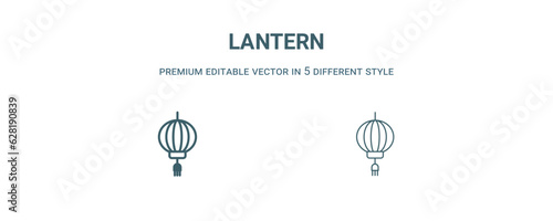 lantern icon. Filled line lantern icon from summer collection. Outline vector isolated on white background. Editable lantern symbol