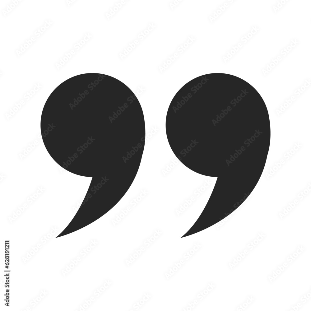 Quote icon vector, quote sign symbol flat trendy vector illustration isolated on white background. Quote icon vector, quote sign symbol flat trendy vector illustration isolated on white background.