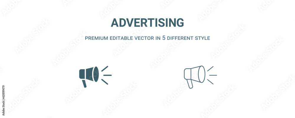 advertising icon. Filled and line advertising icon from strategy collection. Outline vector isolated on white background. Editable advertising symbol