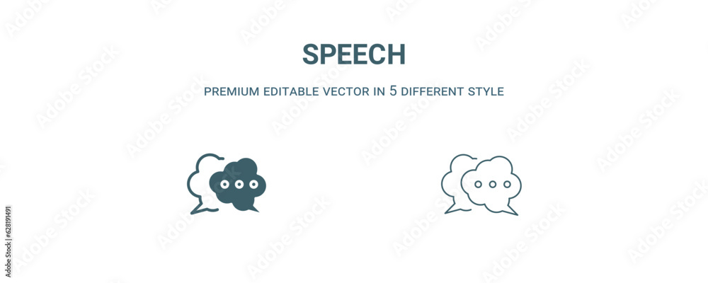 speech icon. Filled and line speech icon from strategy collection. Outline vector isolated on white background. Editable speech symbol