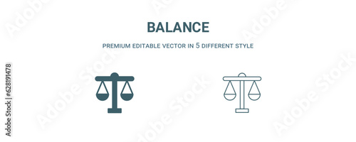balance icon. Filled and line balance icon from strategy collection. Outline vector isolated on white background. Editable balance symbol