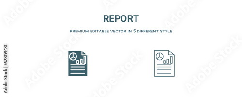 report icon. Filled and line report icon from strategy collection. Outline vector isolated on white background. Editable report symbol