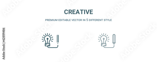 creative icon. Filled and line creative icon from strategy collection. Outline vector isolated on white background. Editable creative symbol