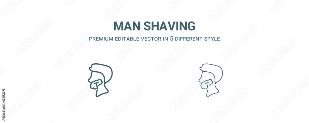man shaving icon. Filled and line man shaving icon from people collection. Outline vector isolated on white background. Editable man shaving symbol man shaving icon. Filled and line man shaving icon from people collection. Outline vector isolated on white background. Editable man shaving symbol