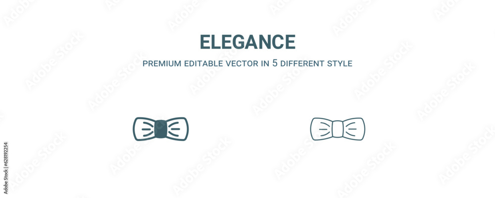 elegance icon. Filled and line elegance icon from people collection. Outline vector isolated on white background. Editable elegance symbol