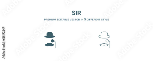 sir icon. Filled and line sir icon from people collection. Outline vector isolated on white background. Editable sir symbol