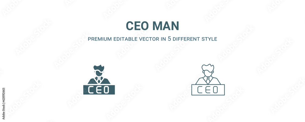 ceo man icon. Filled and line ceo man icon from people collection. Outline vector isolated on white background. Editable ceo man symbol