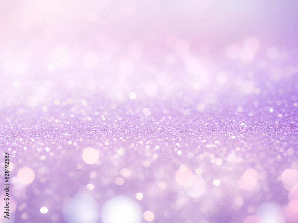 Pink background with sparkles and bokeh. Template.. AI