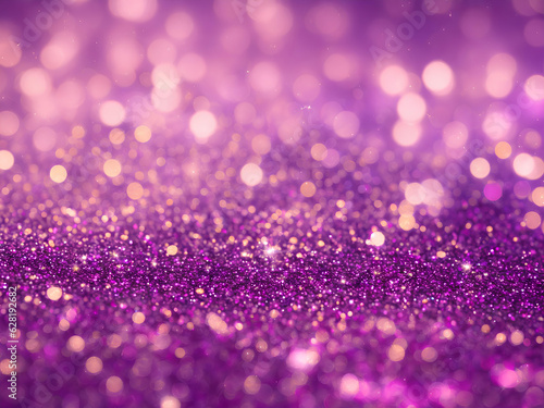 Pink background with sparkles and bokeh. Template.. AI