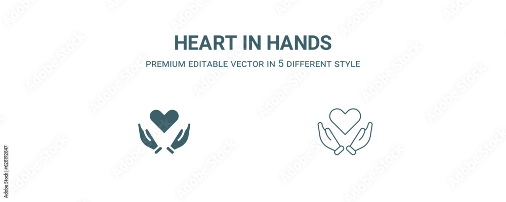 heart in hands icon. Filled and line heart in hands icon from people collection. Outline vector isolated on white background. Editable heart in hands symbol heart in hands icon. Filled and line heart in hands icon from people collection. Outline vector isolated on white background. Editable heart in hands symbol