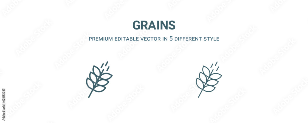 grains icon. Filled and line grains icon from nature collection. Outline vector isolated on white background. Editable grains symbol