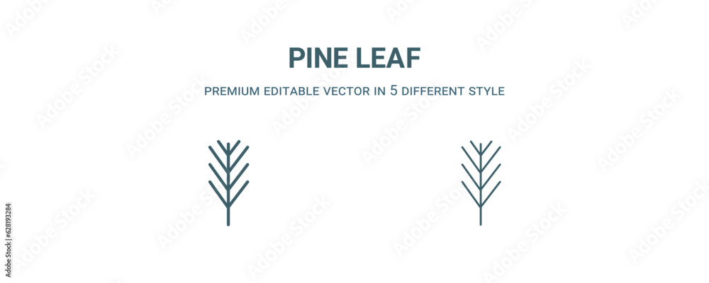 pine leaf icon. Filled and line pine leaf icon from nature collection. Outline vector isolated on white background. Editable pine leaf symbol