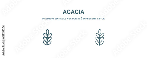 acacia icon. Filled and line acacia icon from nature collection. Outline vector isolated on white background. Editable acacia symbol
