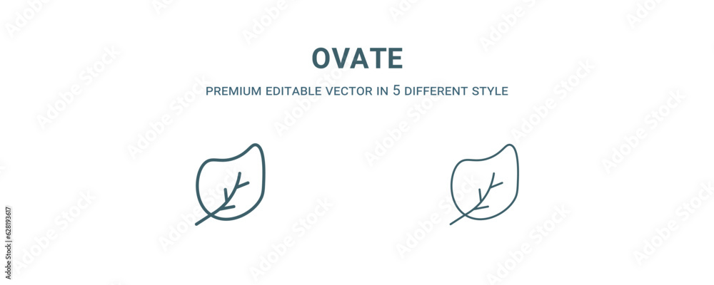 ovate icon. Filled and line ovate icon from nature collection. Outline vector isolated on white background. Editable ovate symbol