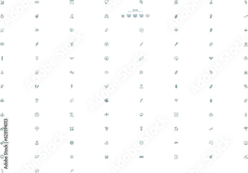 pollen icon in 5 different style. Outline, filled, two color, thin pollen icon isolated on white background. Editable vector can be used web and mobile