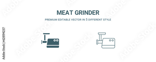 meat grinder icon. Filled and line meat grinder icon from kitchen collection. Outline vector isolated on white background. Editable meat grinder symbol