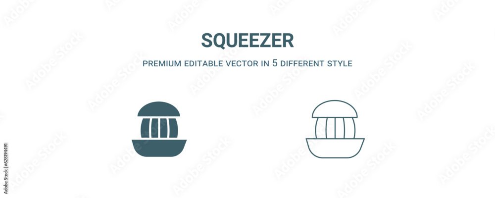 squeezer icon. Filled and line squeezer icon from kitchen collection. Outline vector isolated on white background. Editable squeezer symbol squeezer icon. Filled and line squeezer icon from kitchen collection. Outline vector isolated on white background. Editable squeezer symbol