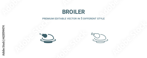 broiler icon. Filled and line broiler icon from kitchen collection. Outline vector isolated on white background. Editable broiler symbol