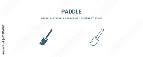 paddle icon. Filled and line paddle icon from kitchen collection. Outline vector isolated on white background. Editable paddle symbol