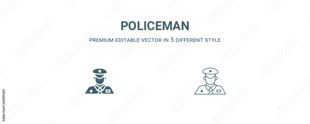 policeman icon. Filled and line policeman icon from history collection. Outline vector isolated on white background. Editable policeman symbol