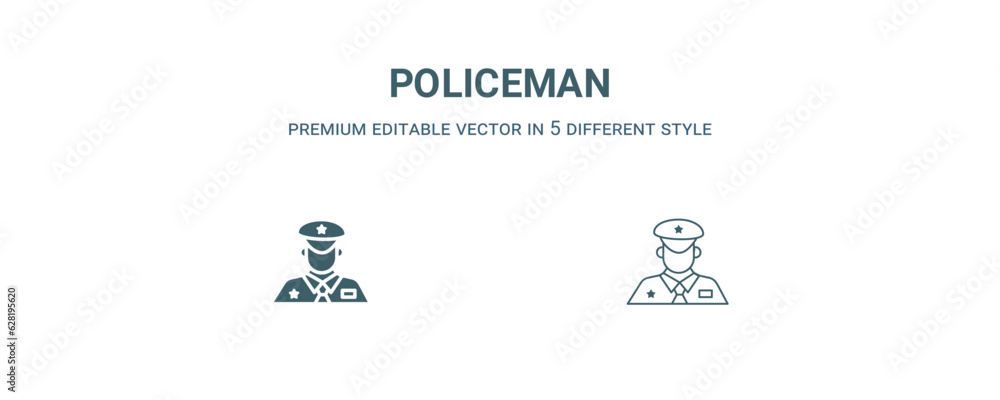 policeman icon. Filled and line policeman icon from history collection. Outline vector isolated on white background. Editable policeman symbol policeman icon. Filled and line policeman icon from history collection. Outline vector isolated on white background. Editable policeman symbol