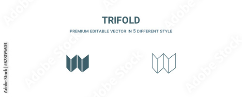 trifold icon. Filled and line trifold icon from history collection. Outline vector isolated on white background. Editable trifold symbol
