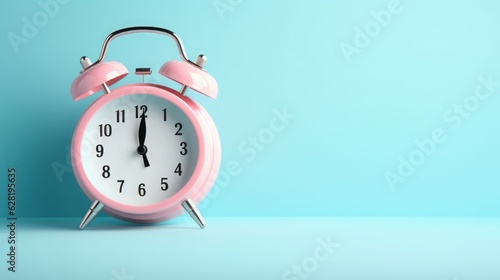 Alarm clock with pause sign, take a break, menopause concept, hormone replacement therapy, Generative AI photo