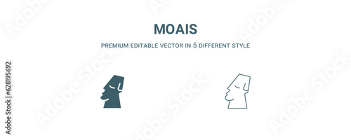 Free Download moais icon. Filled and line moais icon from history collection. Outline vector isolated on white background. Editable moais symbol - GFXLoad