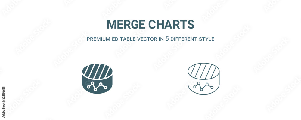 merge charts icon. Filled and line merge charts icon from business and analytics collection. Outline vector isolated on white background. Editable merge charts symbol merge charts icon. Filled and line merge charts icon from business and analytics collection. Outline vector isolated on white background. Editable merge charts symbol