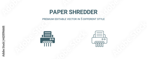paper shredder icon. Filled and line paper shredder icon from business and analytics collection. Outline vector isolated on white background. Editable paper shredder symbol