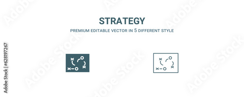 strategy icon. Filled and line strategy icon from military and war and collection. Outline vector isolated on white background. Editable strategy symbol