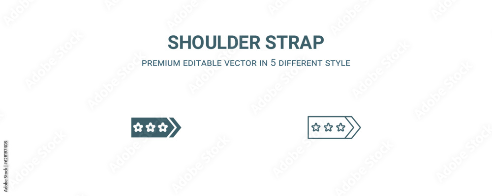 shoulder strap icon. Filled and line shoulder strap icon from military and war and  collection. Outline vector isolated on white background. Editable shoulder strap symbol