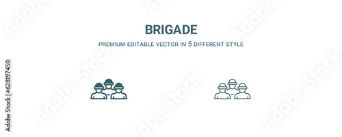 brigade icon. Filled and line brigade icon from military and war and  collection. Outline vector isolated on white background. Editable brigade symbol