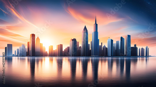 city skyline at sunset © Adi