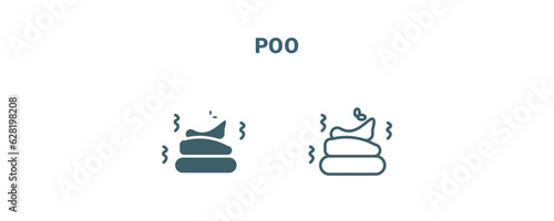 poo icon. Line and filled poo icon from agriculture and farm collection. Outline vector isolated on white background. Editable poo symbol