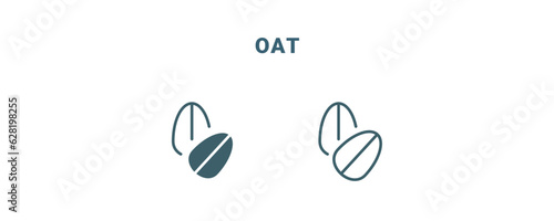 oat icon. Line and filled oat icon from agriculture and farm collection. Outline vector isolated on white background. Editable oat symbol